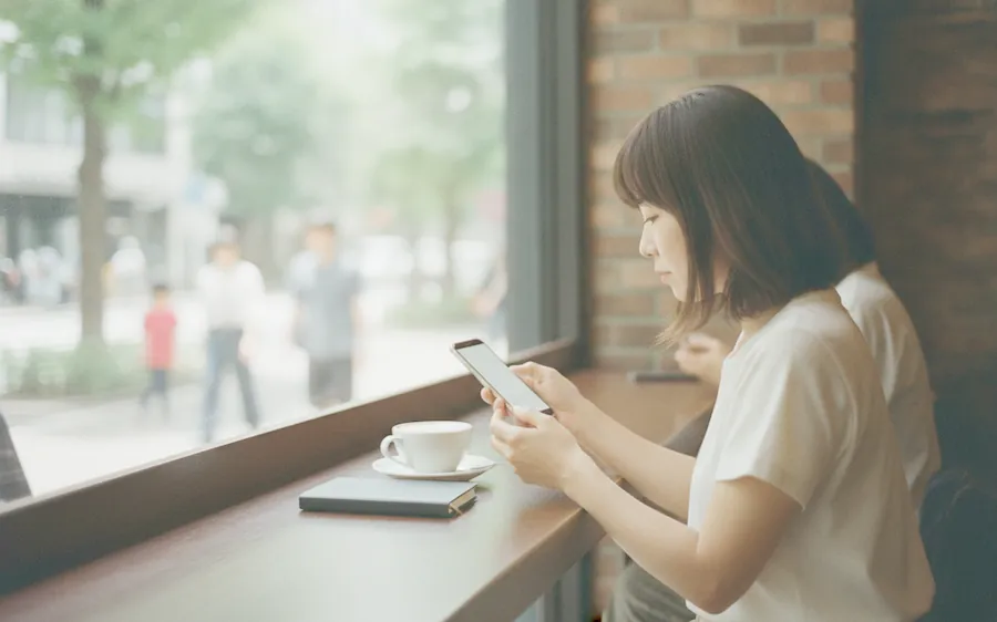 A doctor looking at a smartphone in a bright consultation room